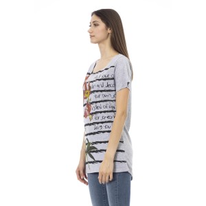 Short Sleeve T-shirt With Round Neck. Front Print.