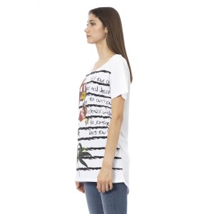 Short Sleeve T-shirt With Round Neck. Front Print.