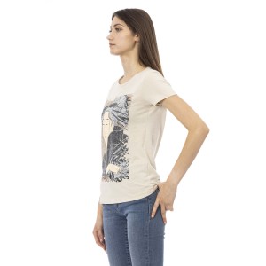 Short Sleeve T-shirt With Round Neck. Front Print.