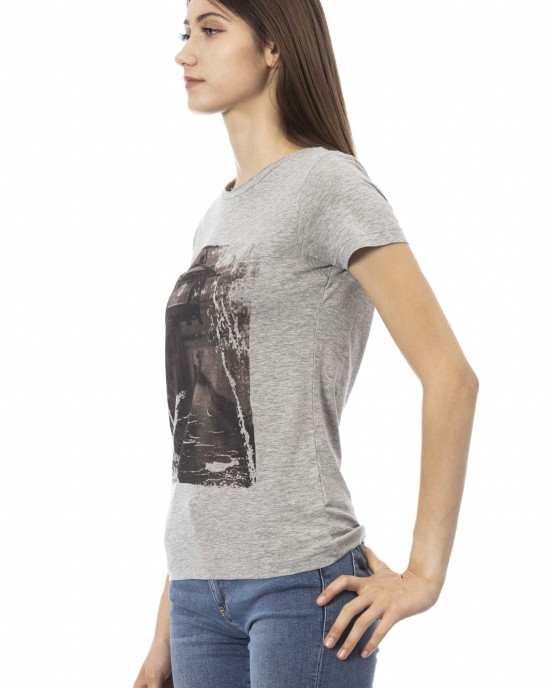 Short Sleeve T-shirt With Round Neck. Front Print.