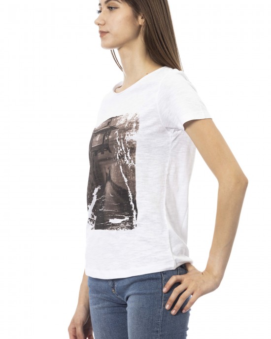 Short Sleeve T-shirt With Round Neck. Front Print.