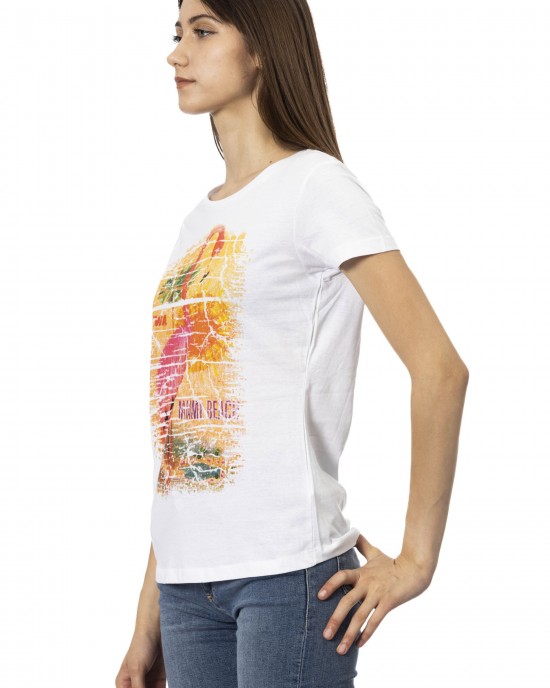 Short Sleeve T-shirt With Round Neck. Front Print.