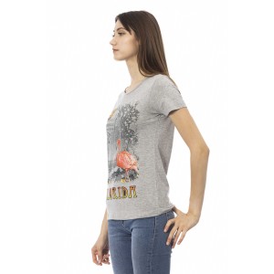 Short Sleeve T-shirt With Round Neck. Front Print.