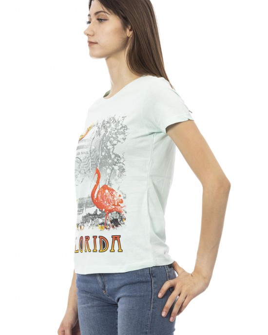 Short Sleeve T-shirt With Round Neck. Front Print.