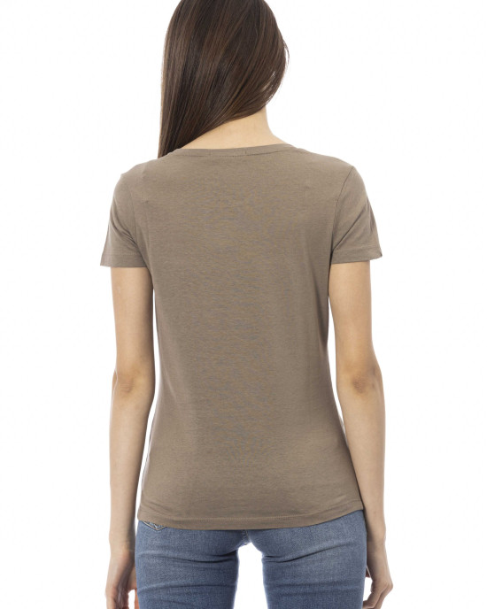 Short Sleeve T-shirt With Round Neck. Front Print.