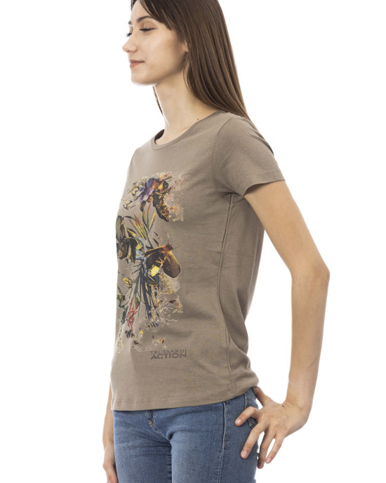 Short Sleeve T-shirt With Round Neck. Front Print.