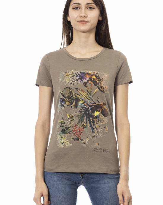 Short Sleeve T-shirt With Round Neck. Front Print.