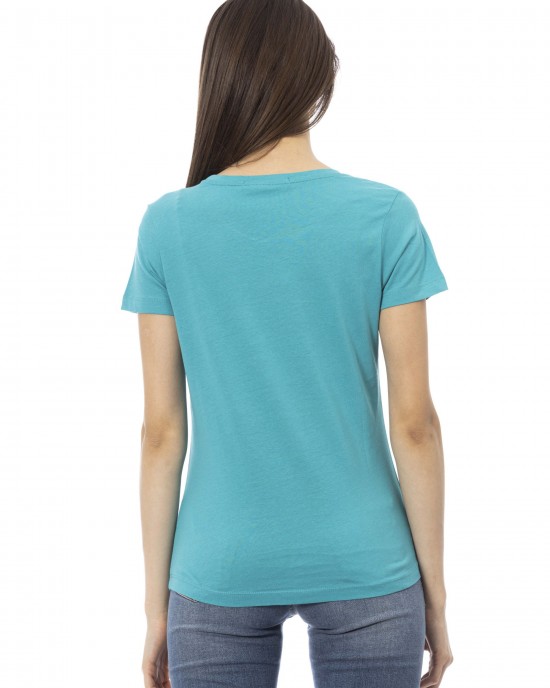 Short Sleeve T-shirt With Round Neck. Front Print.