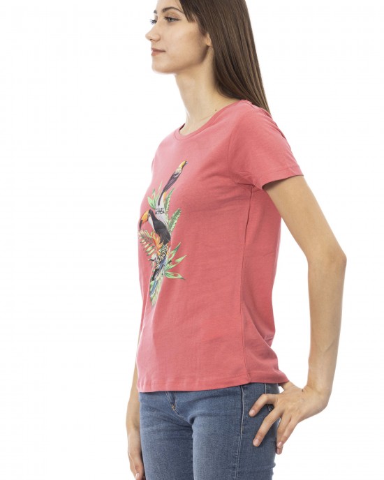 Short Sleeve T-shirt With Round Neck. Front Print.