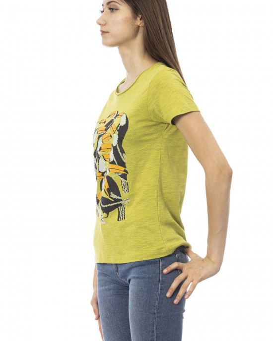 Short Sleeve T-shirt With Round Neck. Front Print.