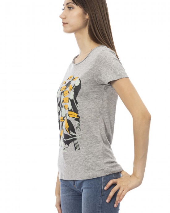 Short Sleeve T-shirt With Round Neck. Front Print.