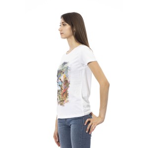 Short Sleeve T-shirt With Round Neck. Front Print.