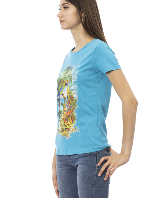 Short Sleeve T-shirt With Round Neck. Front Print.