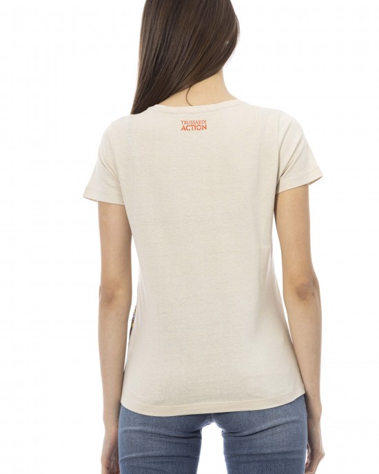 Short Sleeve T-shirt With Round Neck. Front Print.