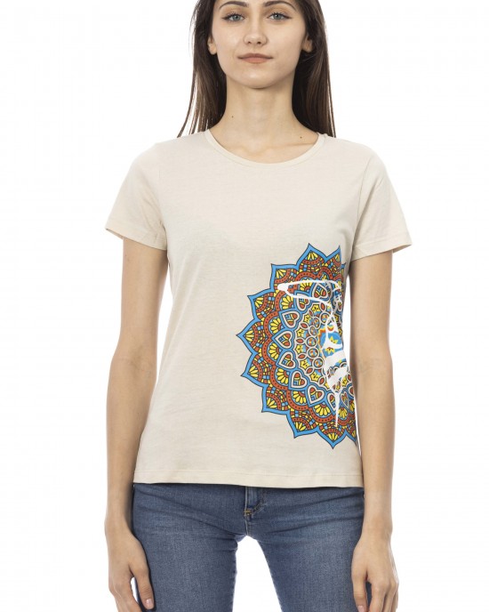 Short Sleeve T-shirt With Round Neck. Front Print.