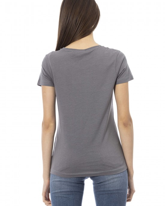 Short Sleeve T-shirt With Round Neck. Front Print.