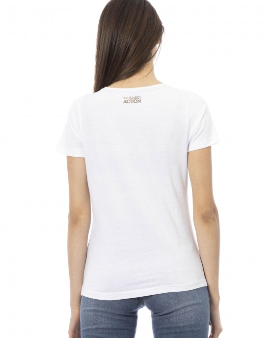 Short Sleeve T-shirt With Round Neck. Front Print.