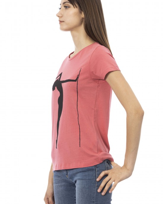 Short Sleeve T-shirt With Round Neck. Front Print.