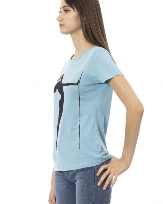 Short Sleeve T-shirt With Round Neck. Front Print.