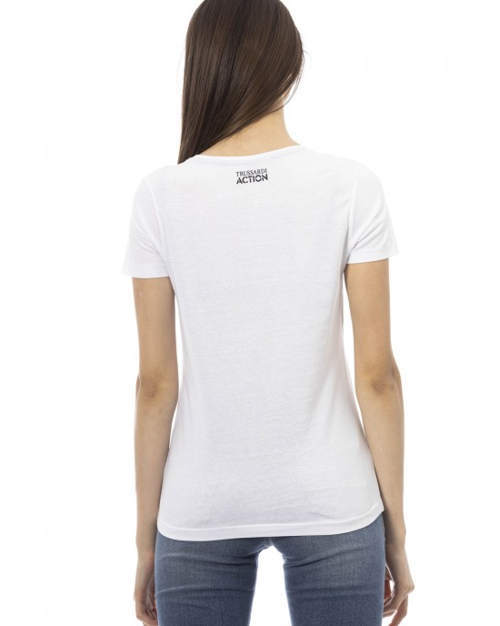 Short Sleeve T-shirt With Round Neck. Front Print.