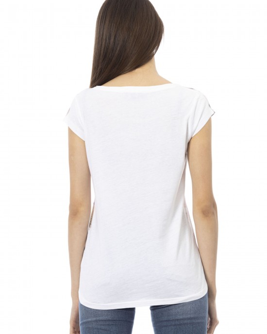 Short Sleeve T-shirt With Round Neck. Front Print.