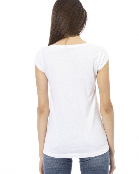 Short Sleeve T-shirt With Round Neck. Front Print.