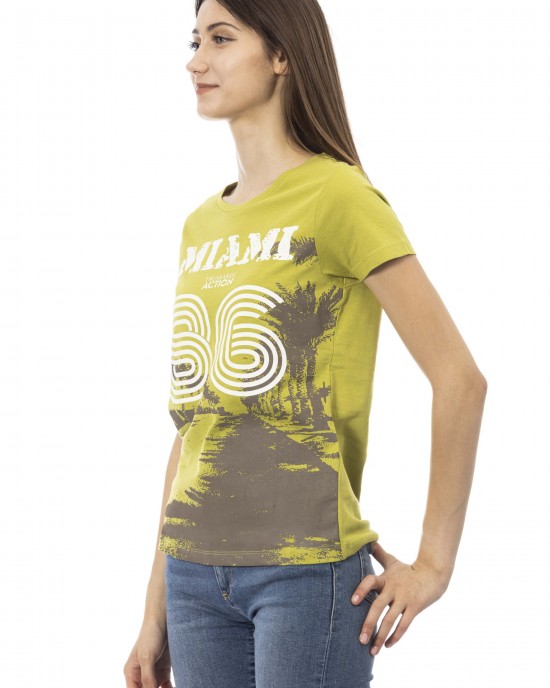 Short Sleeve T-shirt With Round Neck. Front Print.