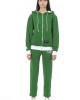 Double Color Fleece Tracksuit With Adjustable Hood. Front And Rear Logo.