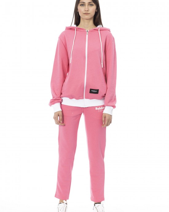 Double Color Fleece Tracksuit With Adjustable Hood. Front And Rear Logo.