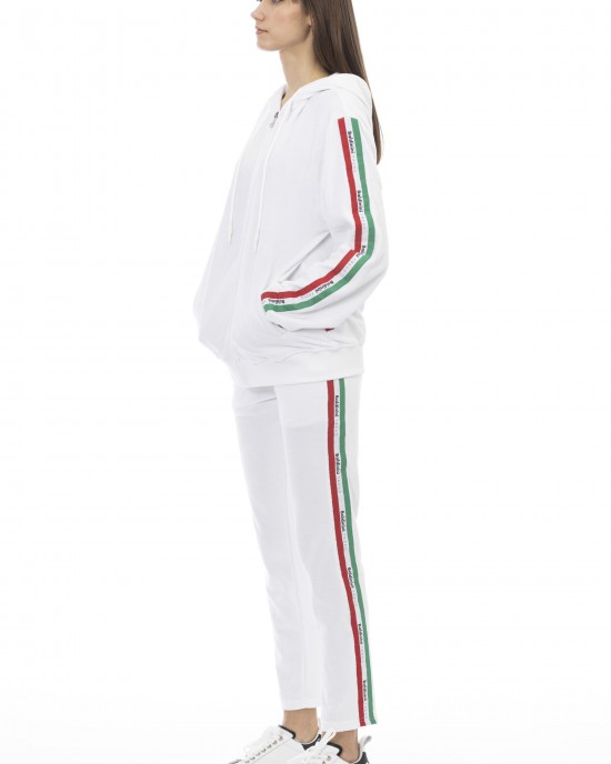 Unicolor Sweatshirt Tracksuit With Adjustable Hood. Logo On The Front And On The Side Of The Garment.