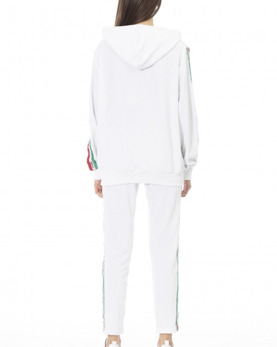 Unicolor Sweatshirt Tracksuit With Adjustable Hood. Logo On The Front And On The Side Of The Garment.