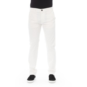 Chino Trousers. Solid Color Fabric. Front Zipper And Button Closure. Side Pockets. Back Welt Pockets.
