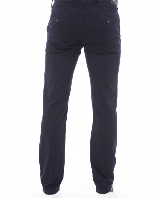 Chino Trousers. Solid Color Fabric. Front Zipper And Button Closure. Side Pockets. Back Welt Pockets.