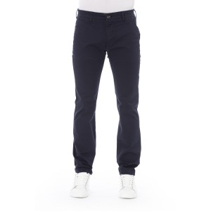 Chino Trousers. Solid Color Fabric. Front Zipper And Button Closure. Side Pockets. Back Welt Pockets.