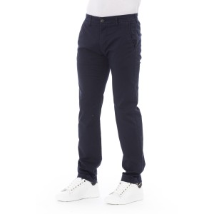 Chino Trousers. Solid Color Fabric. Front Zipper And Button Closure. Side Pockets. Back Welt Pockets.