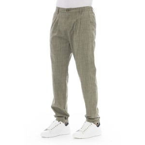 Chino Trousers. Front Zipper And Button Closure. Side Pockets. Back Welt Pockets.
