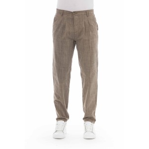 Chino Trousers. Front Zipper And Button Closure. Side Pockets. Back Welt Pockets.