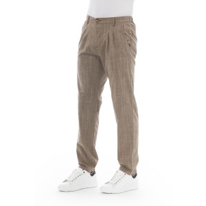 Chino Trousers. Front Zipper And Button Closure. Side Pockets. Back Welt Pockets.