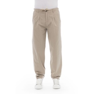 Chino Trousers. Front Zipper And Button Closure. Side Pockets. Back Welt Pockets.