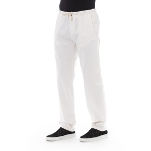 Chino Trousers. Front Zipper And Button Closure. Side Pockets. Back Welt Pockets.