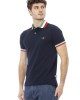 Polo Shirt. Embroidery In Front. Short Sleeve. Tricolor Collar And Sleeves.