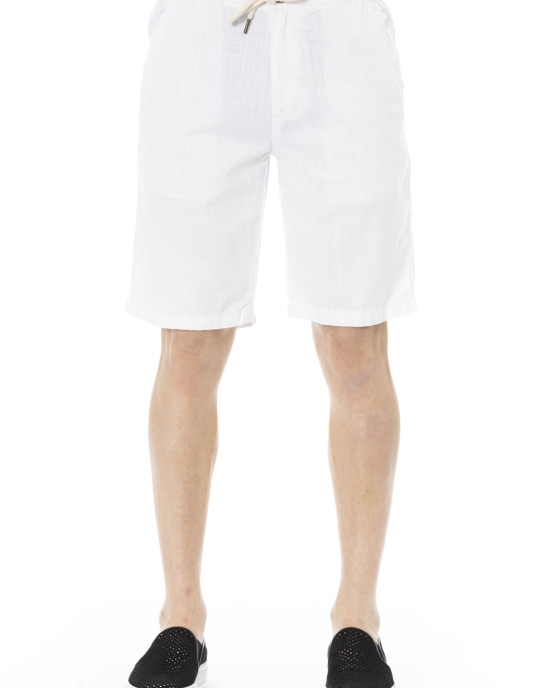 Bermuda Shorts. Solid Color Fabric. Closure With Drawstring. Side Pockets. Back Welt Pockets.