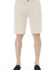 Bermuda Shorts. Solid Color Fabric. Front Zipper And Button Closure. Side Pockets. Back Welt Pockets.