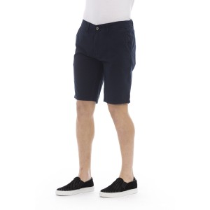 Bermuda Shorts. Solid Color Fabric. Front Zipper And Button Closure. Side Pockets. Back Welt Pockets.