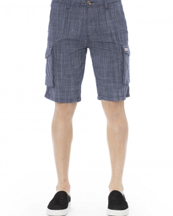 Cargo Shorts. Non Uniform Color Fabric. Front Zipper And Button Closure. Side Pockets And Pockets At The Bottom Of The Garment. Back Welt Pockets.