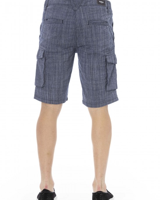 Cargo Shorts. Non Uniform Color Fabric. Front Zipper And Button Closure. Side Pockets And Pockets At The Bottom Of The Garment. Back Welt Pockets.