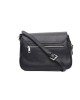 Leather Shoulder Bag. Flap And Button Closure. Double Compartment. Back Pocket. Front Logo. 20*27*15cm.