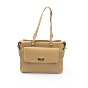 Shoulder Bag. Zip Closure. Internal Compartments. Golden Details. Front Logo. 39*29*16 Cm.