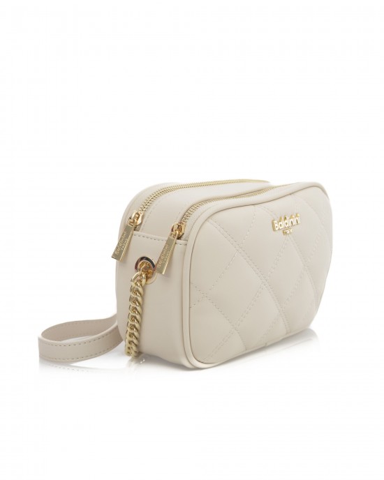 Shoulder Bag. Zip Closure. Double Compartment. Golden Details. Front Logo. 21*15*7 Cm.