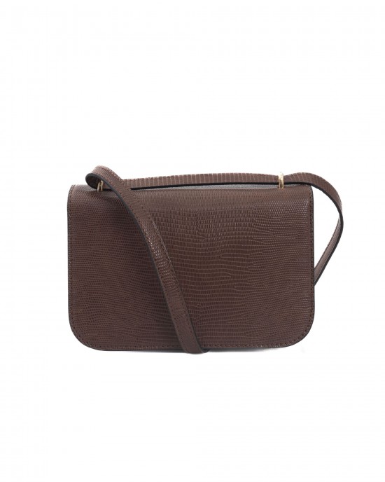 Shoulder Bag. Closing Clips. Logoed Lining. Internal Compartments. Golden Details. Front Logo. 21*7*14cm.